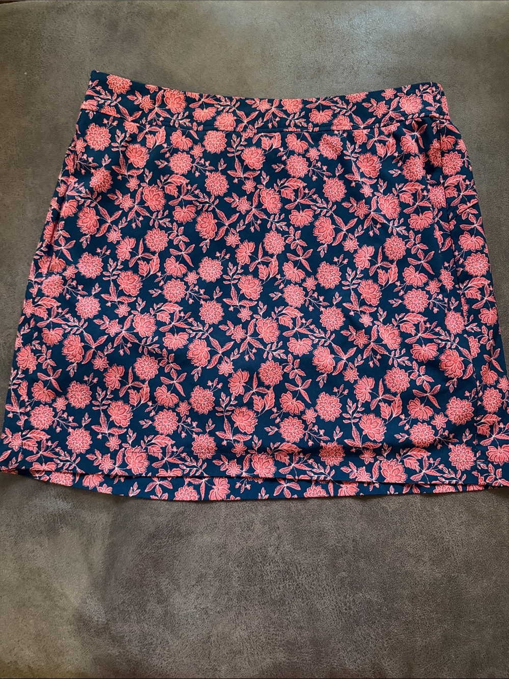 J. Jill Navy Skort with Orange Floral Print